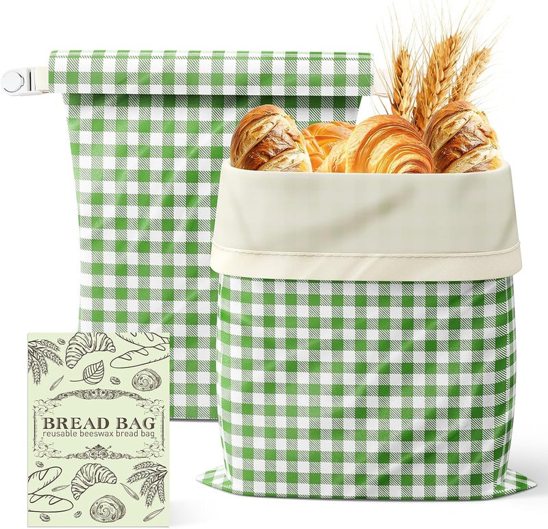 GCTGCT Large Beeswax Bread Bags for Sourdough, 13"W x 17"H Reusable Cotton Material, Ideal for Sourdough Bread Storage to Keep Fresh Lock Moisture Bread Boxes (2 Pack) - Image 1